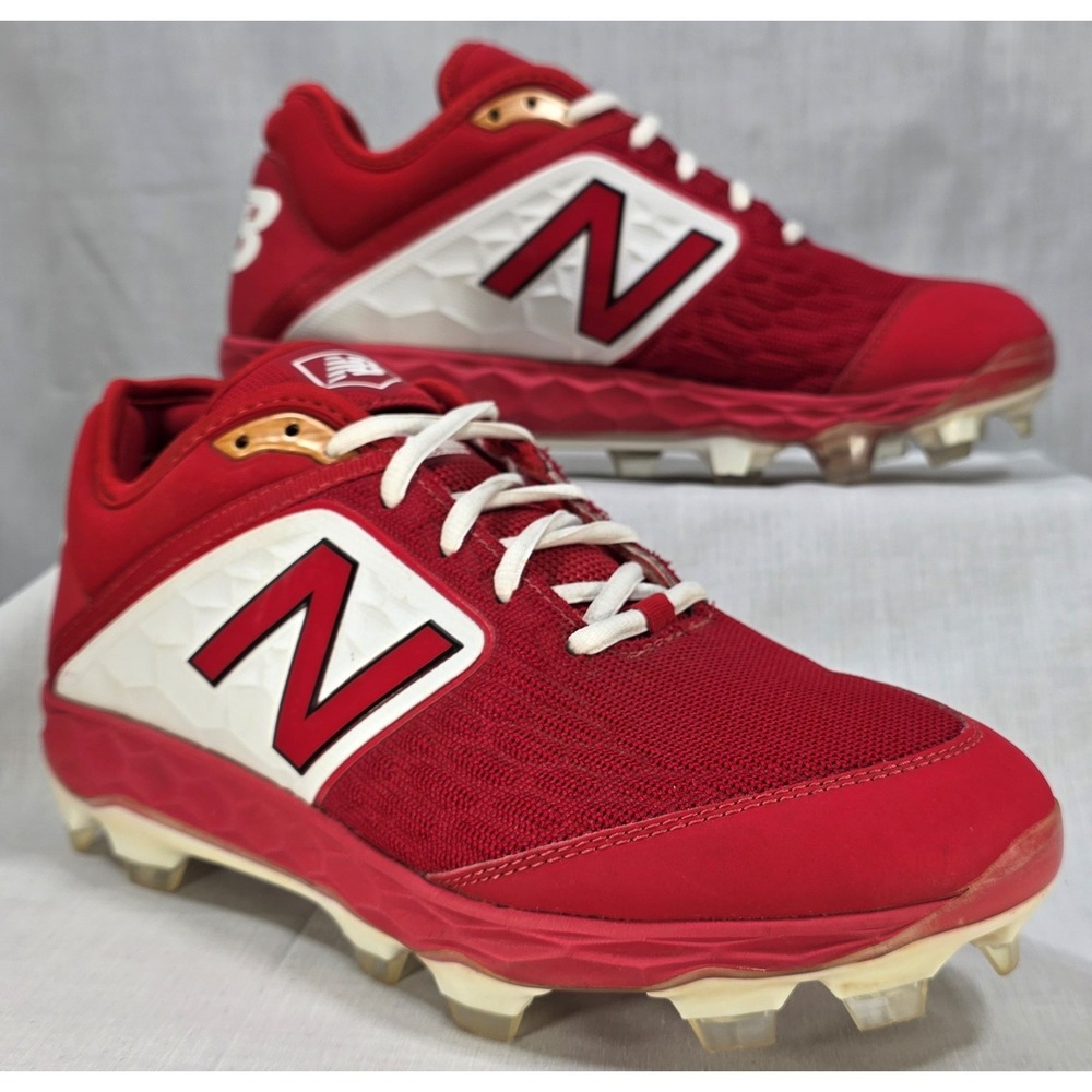 New Balance 3000R4 Fresh Foam Baseball Cleats Red White Low Top TPU Men's 9.5